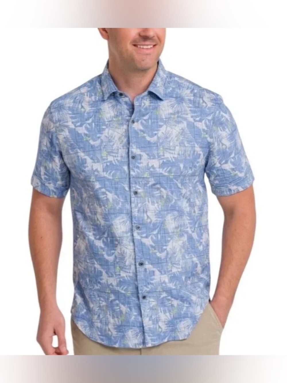 Robert Graham Spencer Floral Tropical Leaf Blue
White Shirt Men's Size M